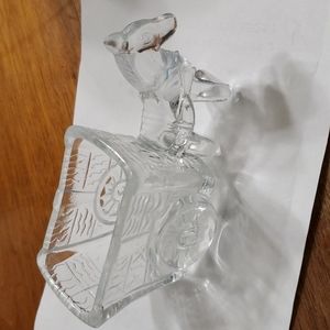 Vintage Glass Horse And Cart Candy container